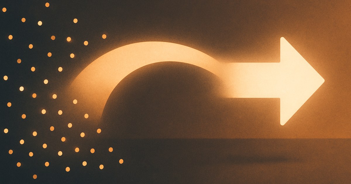 Illustration of a glowing bridge connecting scattered data points to a clear forward arrow, symbolizing Business Intelligence