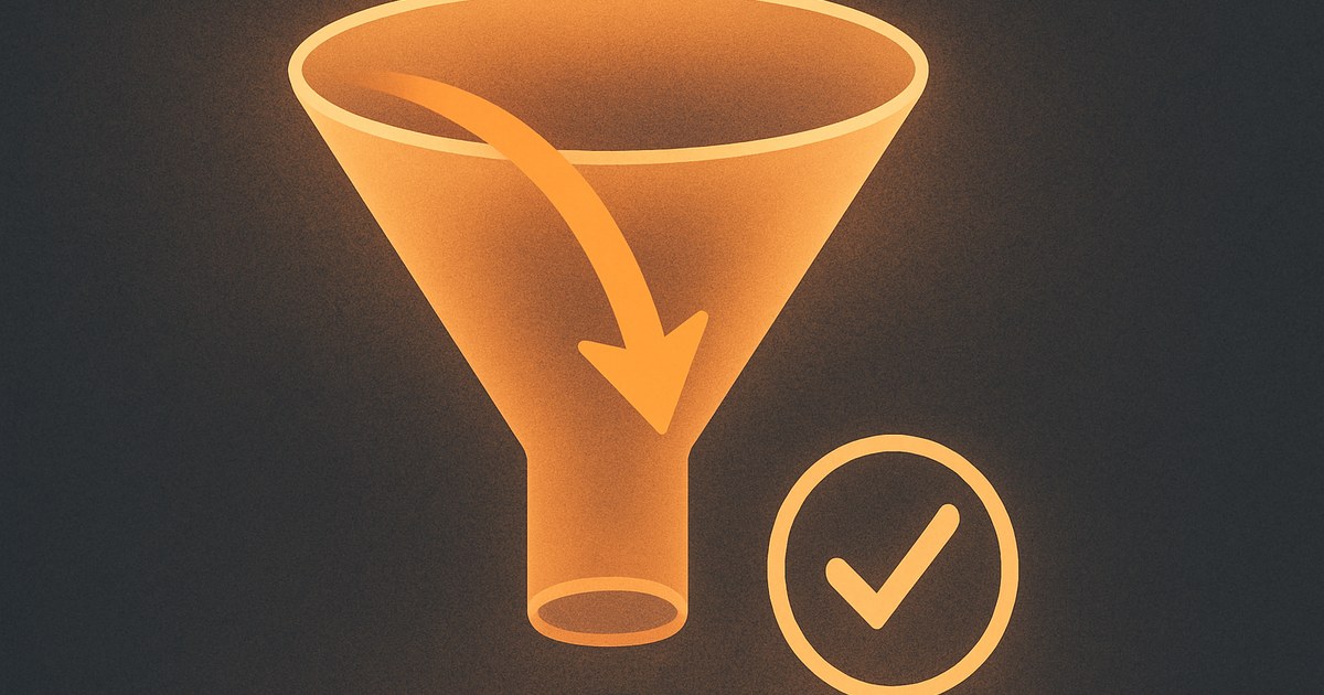 Illustration of a glowing funnel with an arrow moving through it, symbolizing conversion rate optimization