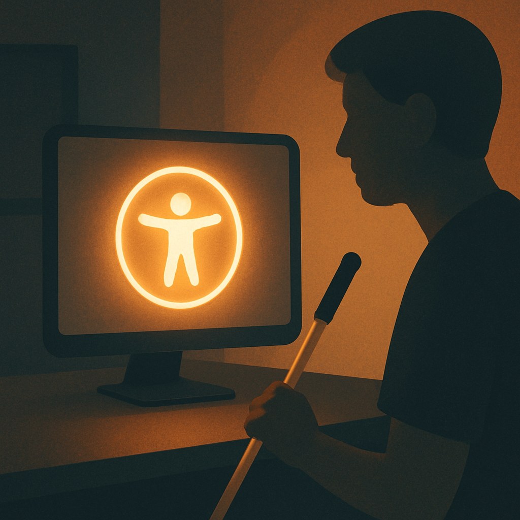 Illustration symbolizing the concept "Accessibility": Accessibility is about making digital solutions usable for everyone, including people with impaired vision, hearing or…