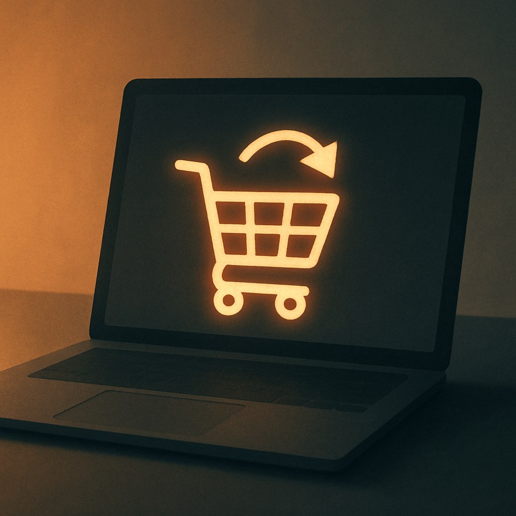 Illustration symbolizing the concept "Cart abandonment": Cart abandonment is when a user adds items to the cart without completing the purchase. The…