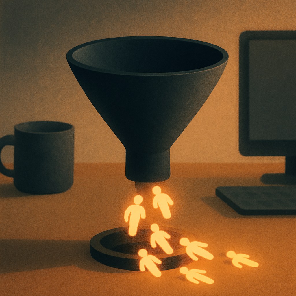 Illustration symbolizing the concept "Churn rate": Churn rate is the share of customers or subscribers who drop off within a given period.…