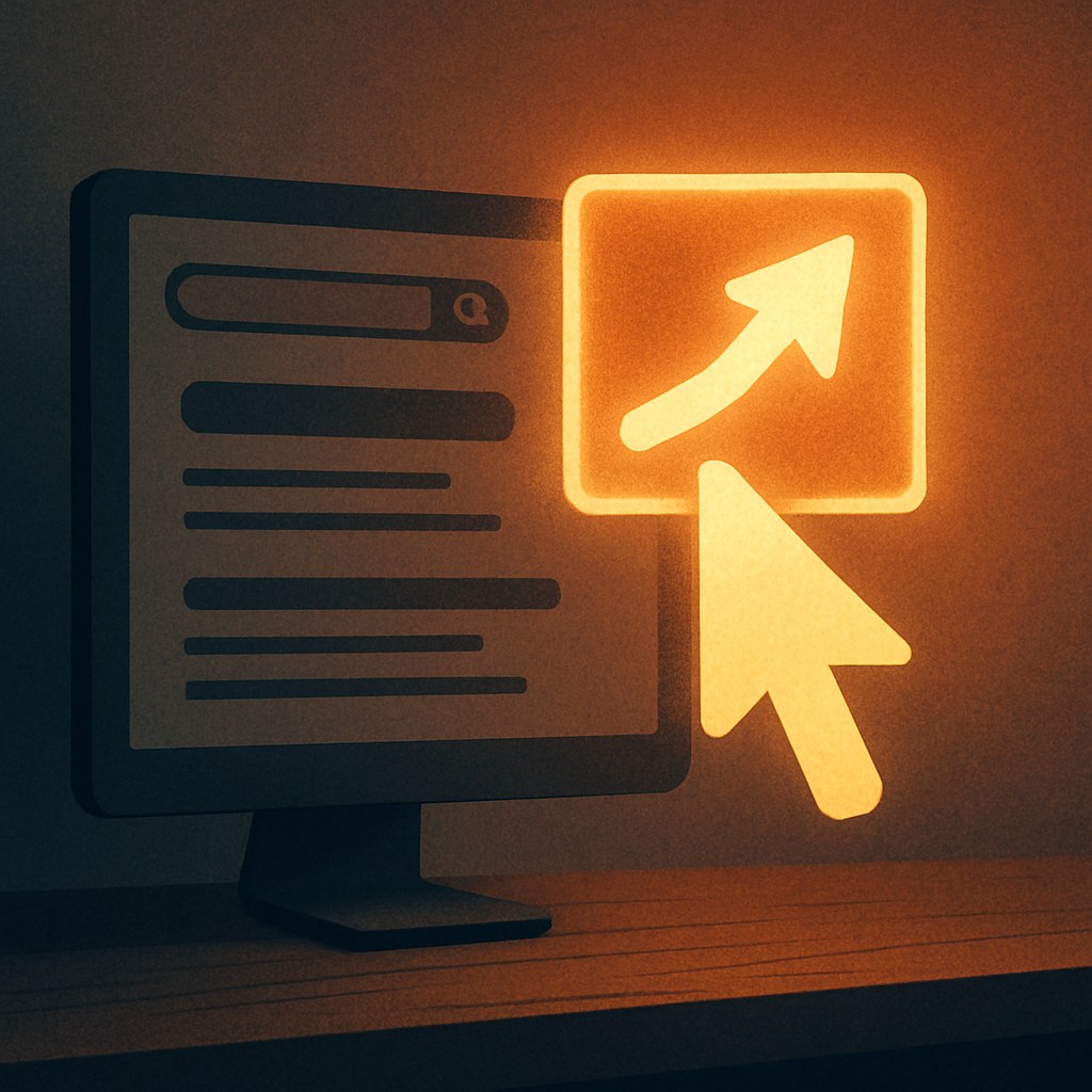 Illustration symbolizing the concept "Click-through rate (CTR)": Click-through rate, often abbreviated CTR, indicates the share of users who click a search result relative…
