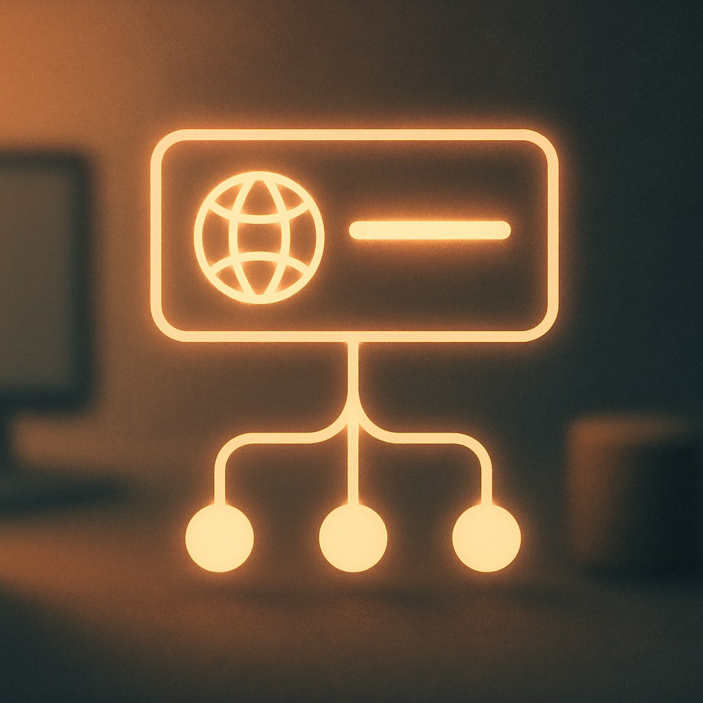 Illustration symbolizing the concept "DNS": DNS (Domain Name System) is the system that translates a domain name into the IP address…