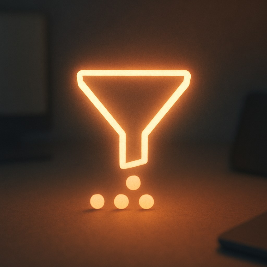 Illustration symbolizing the concept "Funnel": A funnel describes the sequence of steps a user moves through from first contact to conversion.…