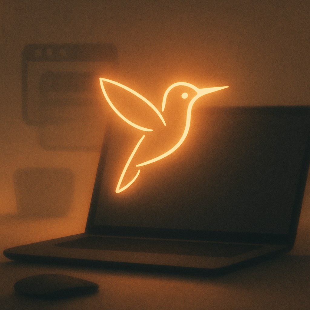 Illustration symbolizing the concept "Google Hummingbird": Hummingbird was a comprehensive rewrite of Google's search algorithm in 2013 that shifted focus toward the…