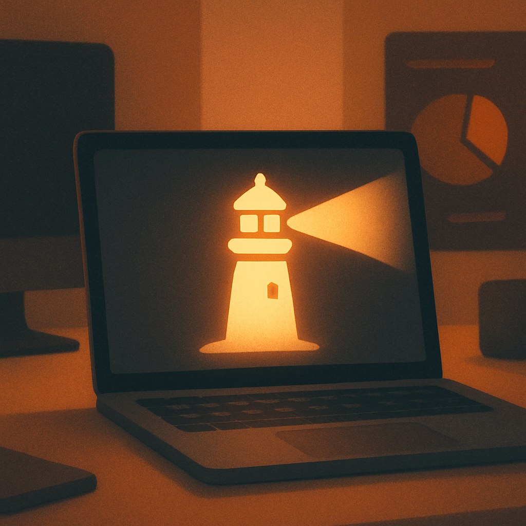 Illustration symbolizing the concept "Google Lighthouse": Lighthouse is an open source tool from Google that audits a page's performance, accessibility, SEO and…