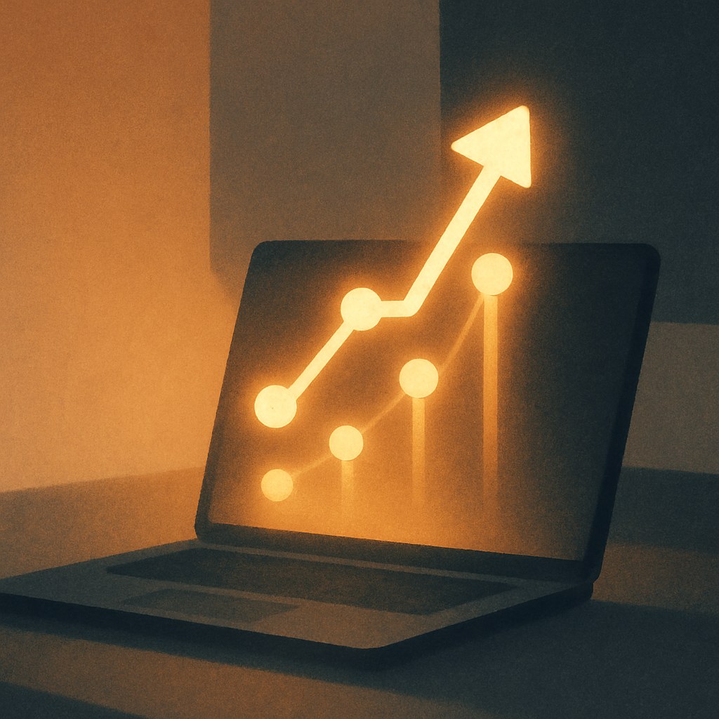 Illustration symbolizing the concept "Google Trends": Google Trends is a free tool that shows relative search interest for terms over time and…
