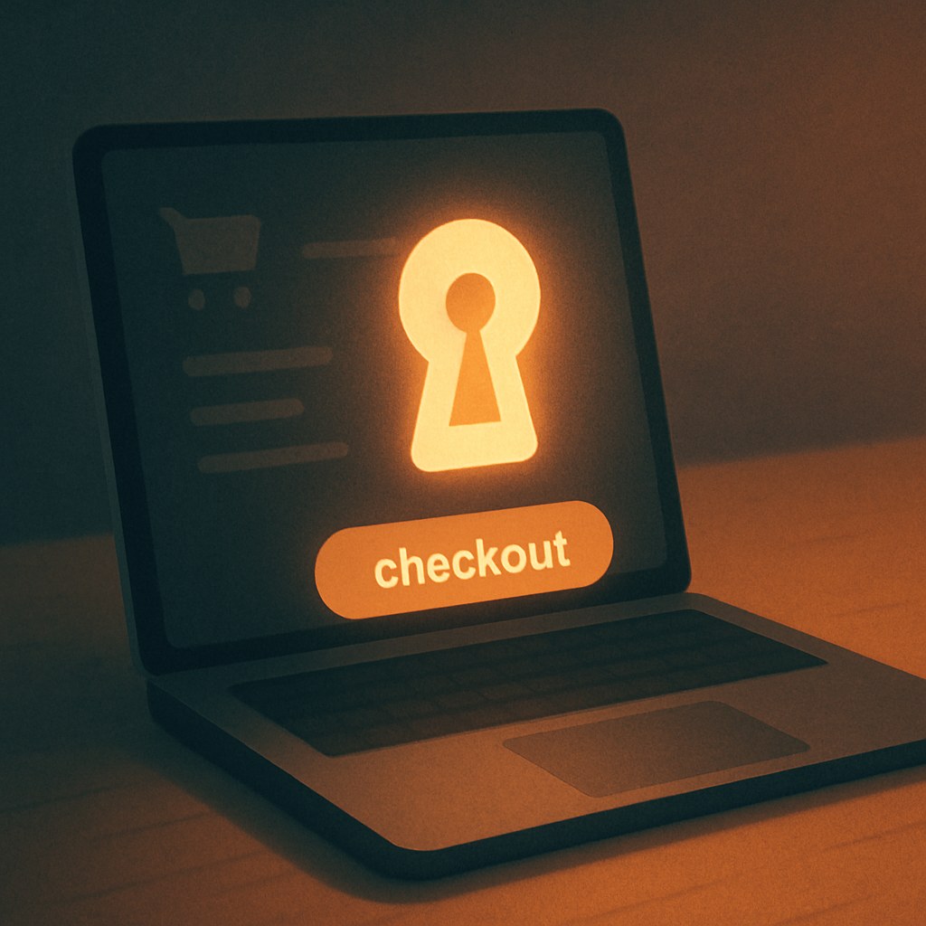 Illustration symbolizing the concept "Guest checkout": Guest checkout lets the user complete a purchase without creating an account. It removes a common…