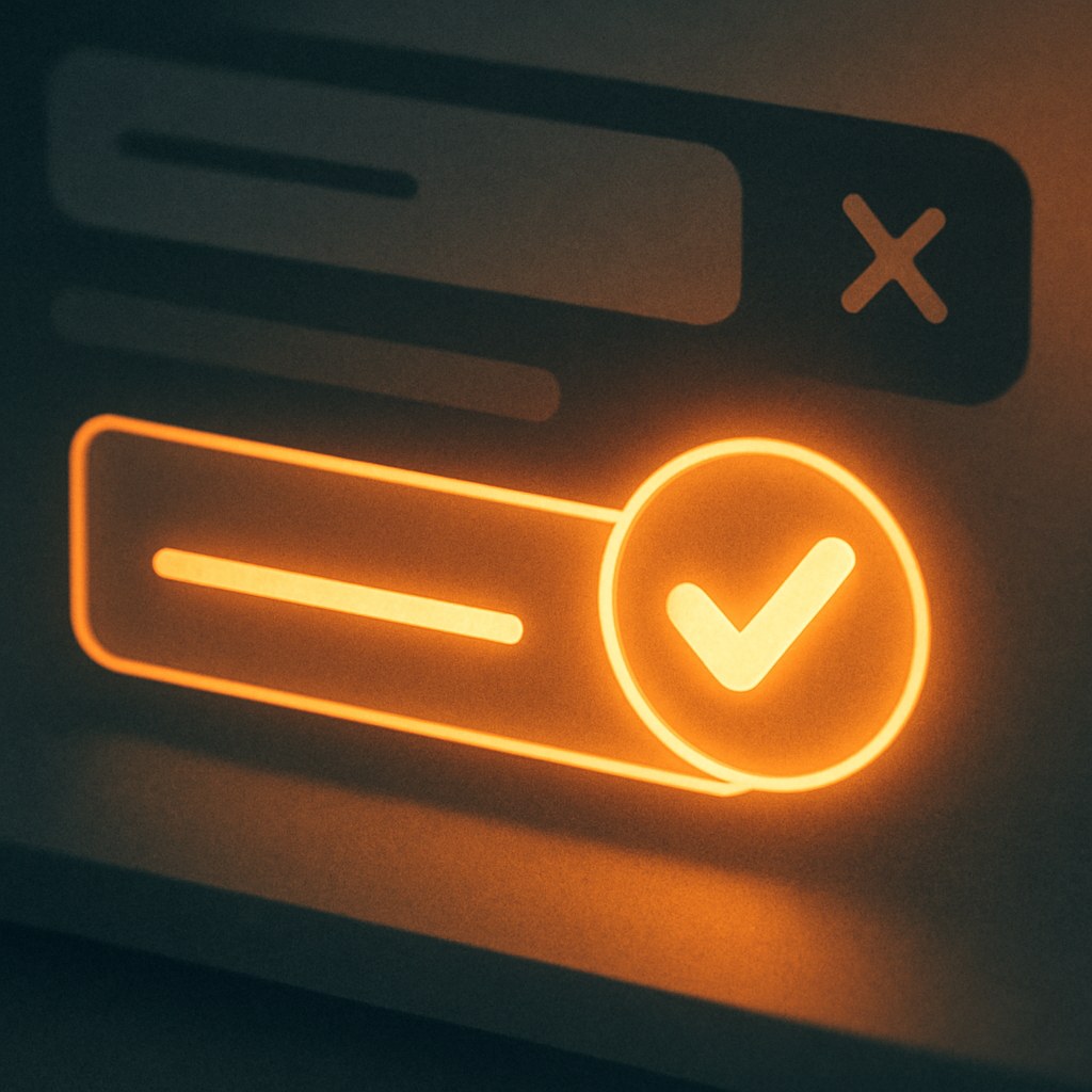 Illustration symbolizing the concept "Inline validation": Inline validation is instant feedback on a field while the user fills out a form, rather…