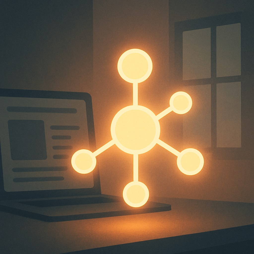 Illustration symbolizing the concept "Knowledge Graph": Knowledge Graph is Google's database of knowledge that connects entities such as people, places and companies…