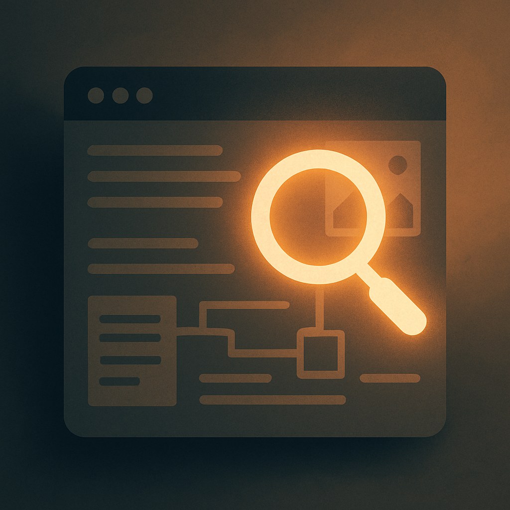 Illustration symbolizing the concept "On-page SEO": On-page SEO comprises the optimizations made directly on the website itself to improve rankings. It covers…