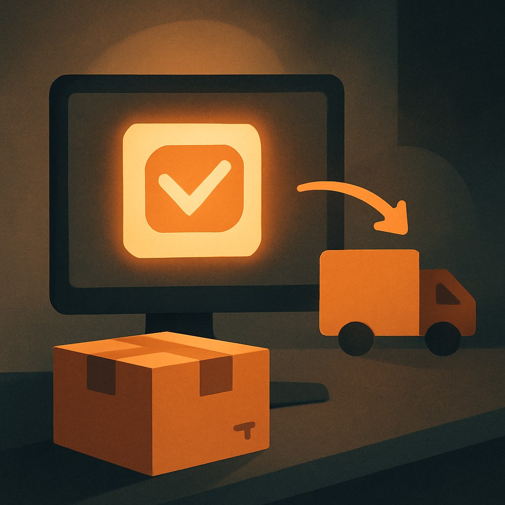 Illustration symbolizing the concept "Post-purchase flow": A post-purchase flow is an automated series sent after a completed purchase. The series confirms the…