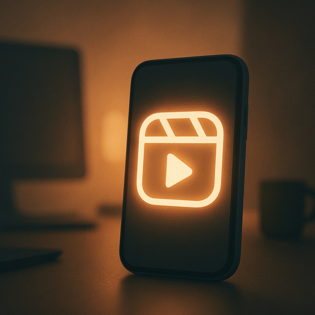 Illustration symbolizing the concept "Reels": Reels is Instagram's and Facebook's format for short, vertical videos that are distributed widely to both…