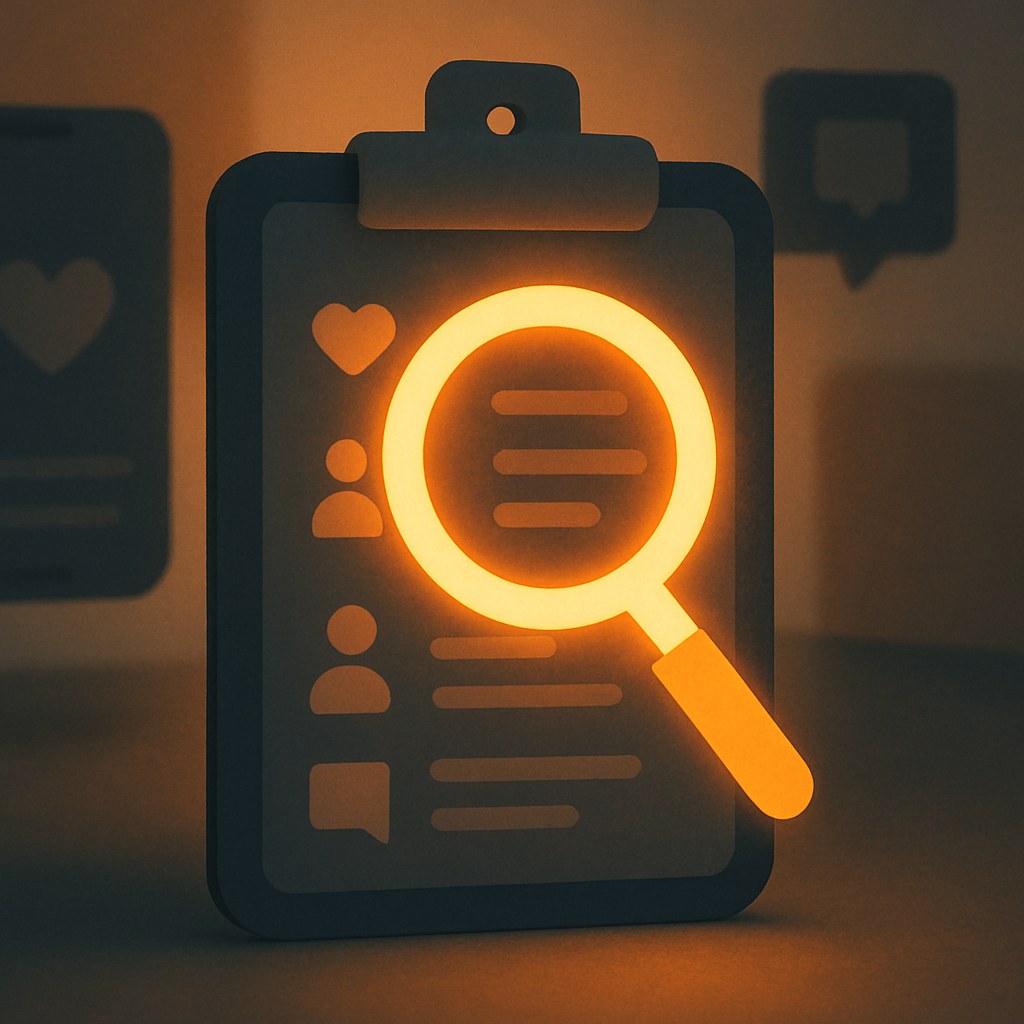 Illustration symbolizing the concept "Social media audit": A social media audit is a systematic review of a brand's presence on social media. The…