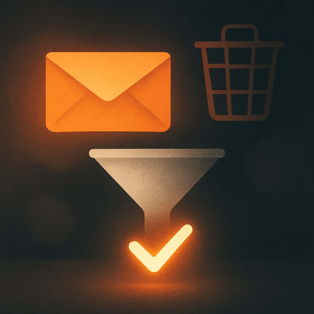 Illustration symbolizing the concept "Spam filter": A spam filter is the mechanism used by mail providers to assess incoming emails and sort…