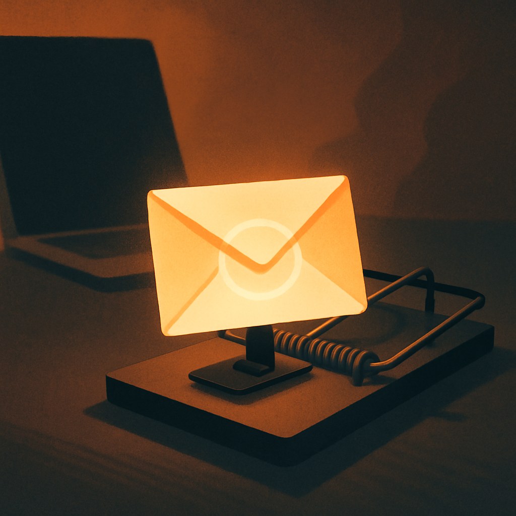 Illustration symbolizing the concept "Spam trap": A spam trap is an email address that exists solely to catch senders with poor list…