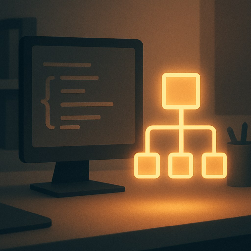 Illustration symbolizing the concept "Structured data": Structured data is code, often in the JSON-LD format, that describes the content on a page…