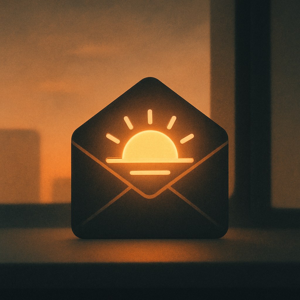 Illustration symbolizing the concept "Sunset policy": A sunset policy is a defined rule for when inactive contacts are removed entirely from regular…