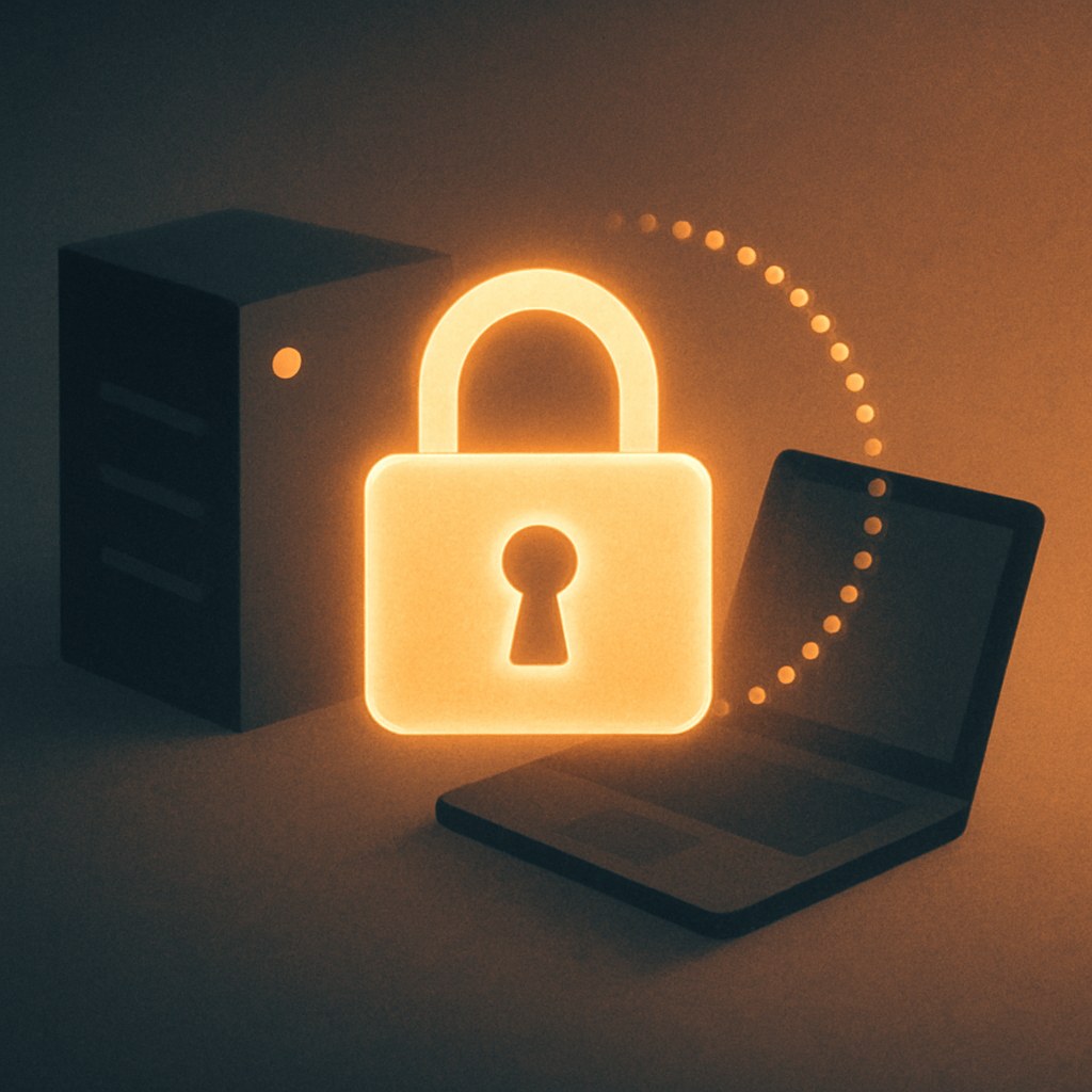 Illustration symbolizing the concept "TLS": TLS (Transport Layer Security) is the modern encryption protocol that secures the connection between browser and…