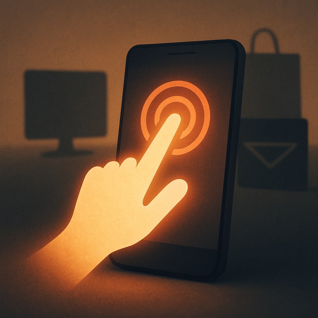 Illustration symbolizing the concept "Touchpoint": A touchpoint is a specific point of contact between a customer and a business along the…