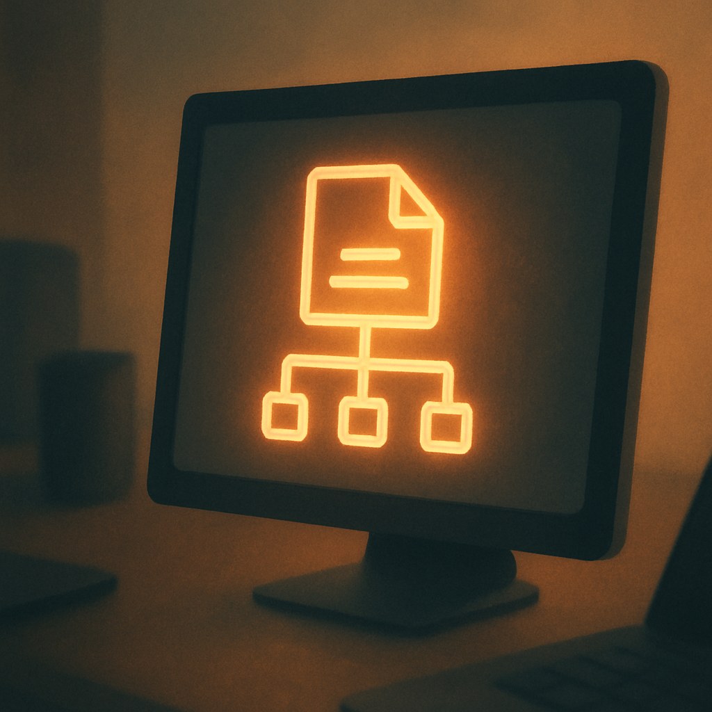 Illustration symbolizing the concept "XML Sitemap": An XML sitemap is a structured file that lists a site's important URLs, making it easier…